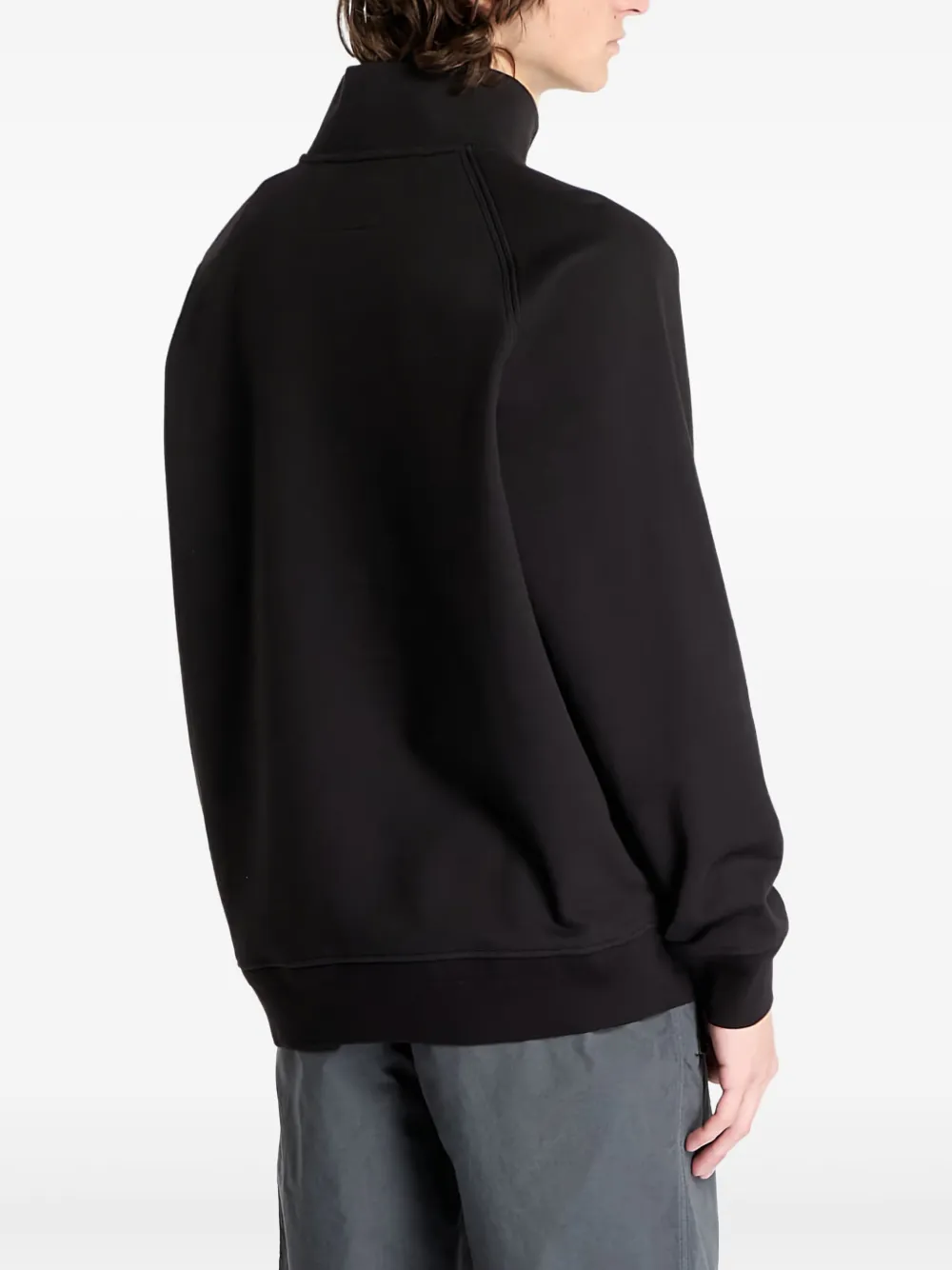 C.P. Company Katoenen sweater met halve rits - Zwart