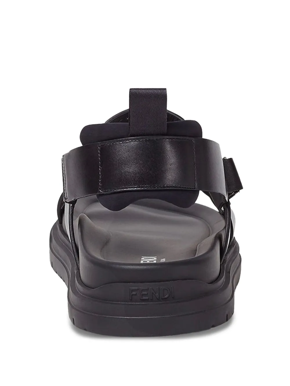 FENDI leather platform sandals Black