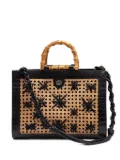 Isla Diana bamboo-handle tote bag - Black