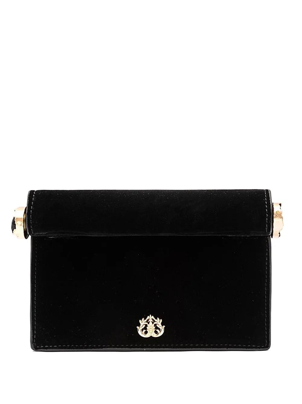 Isla Roll suede clutch bag | Black | Image 1