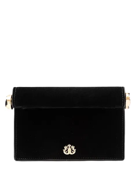 Isla Roll suede clutch bag