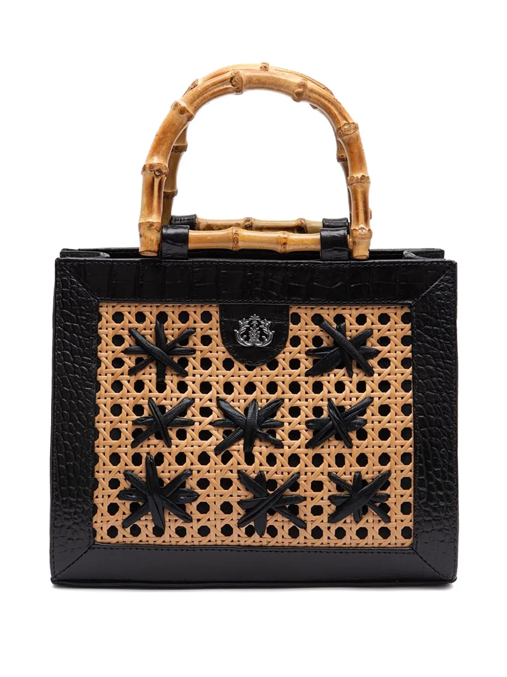 Diana bamboo-handle woven tote bag