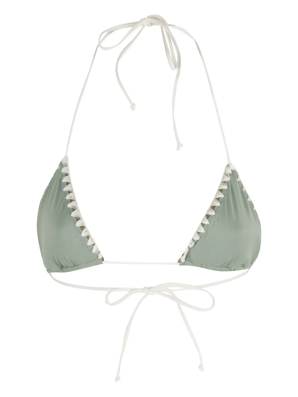 Mc2 Saint Barth Full Adjustable Triangle Bikini Top In Green