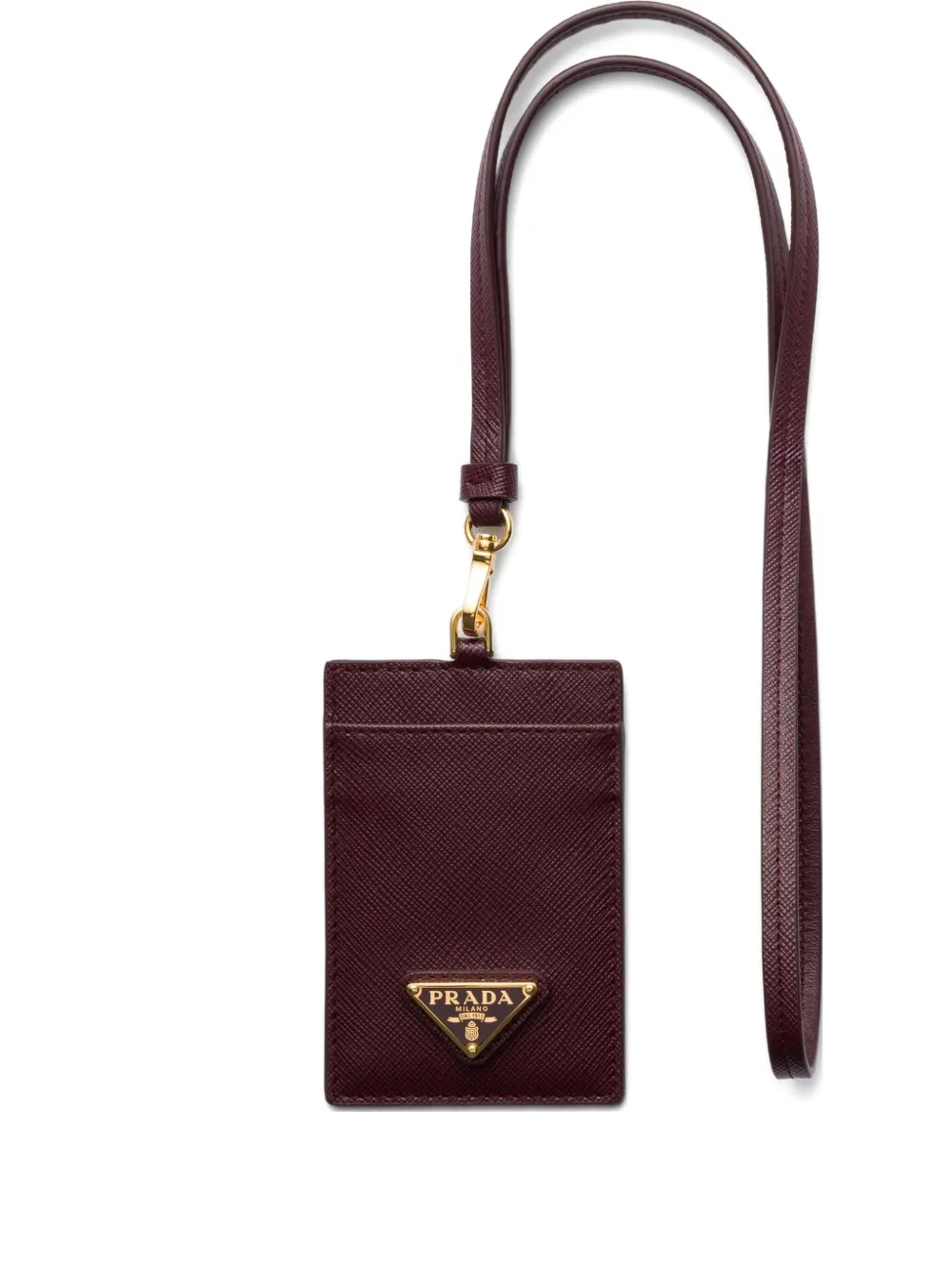 Saffiano leather badge holder