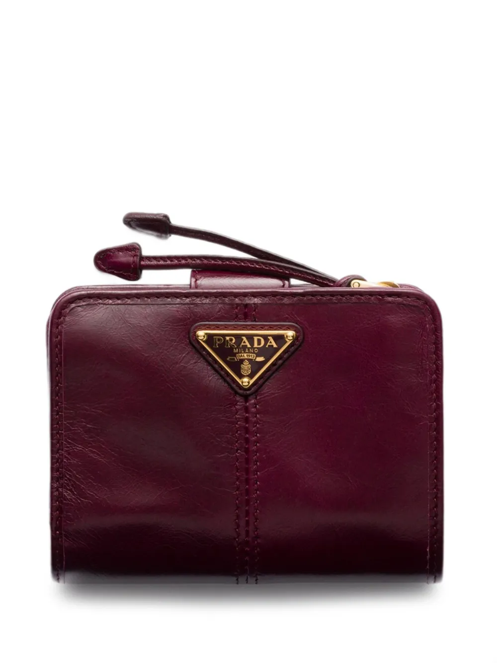 Prada Small Leather Wallet In Red