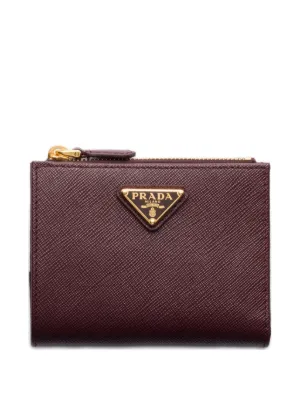 Prada サフィアーノレザー コンパクト財布 | ブラウン | FARFETCH JP
