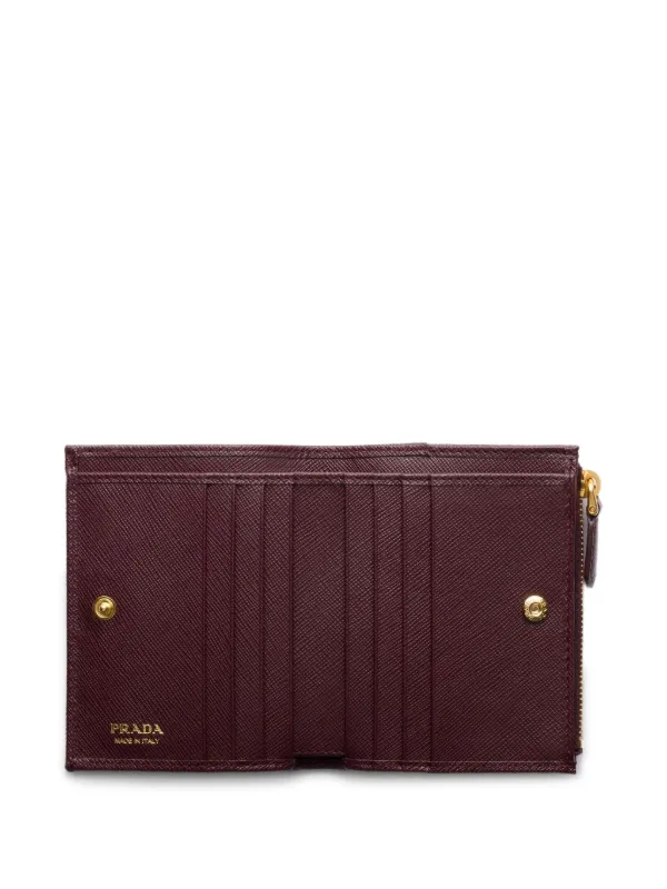 Prada Small Saffiano-leather Wallet | Red | FARFETCH