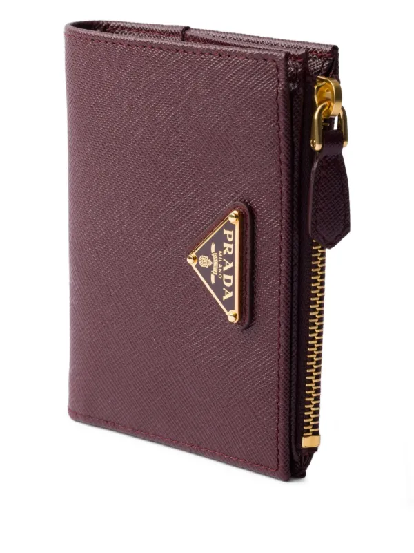 Prada Small Saffiano-leather Wallet | Red | FARFETCH