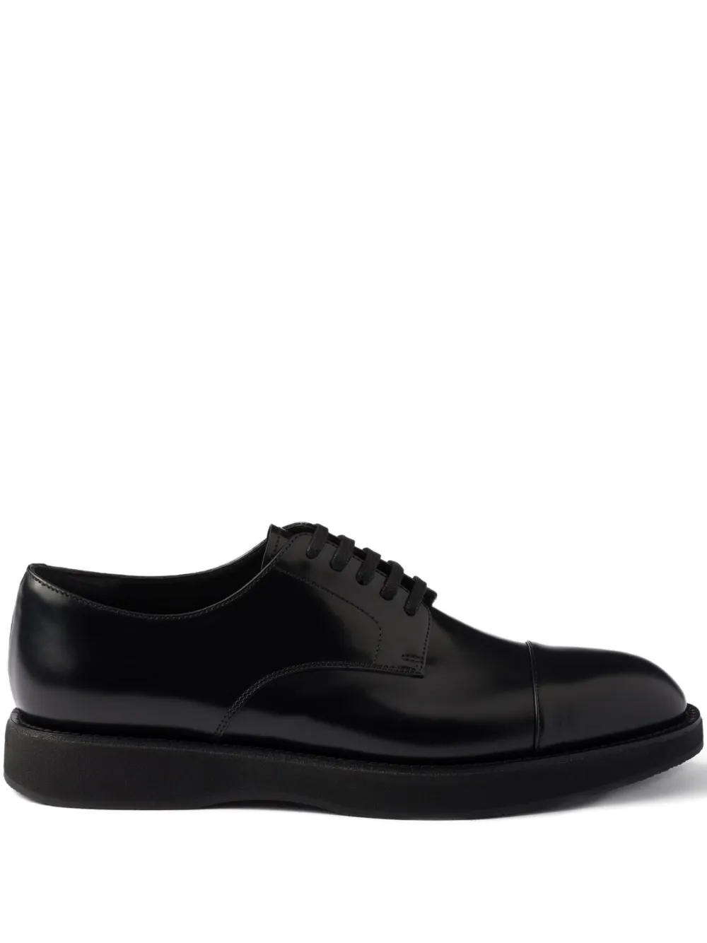 Prada leather lace-up shoes Black
