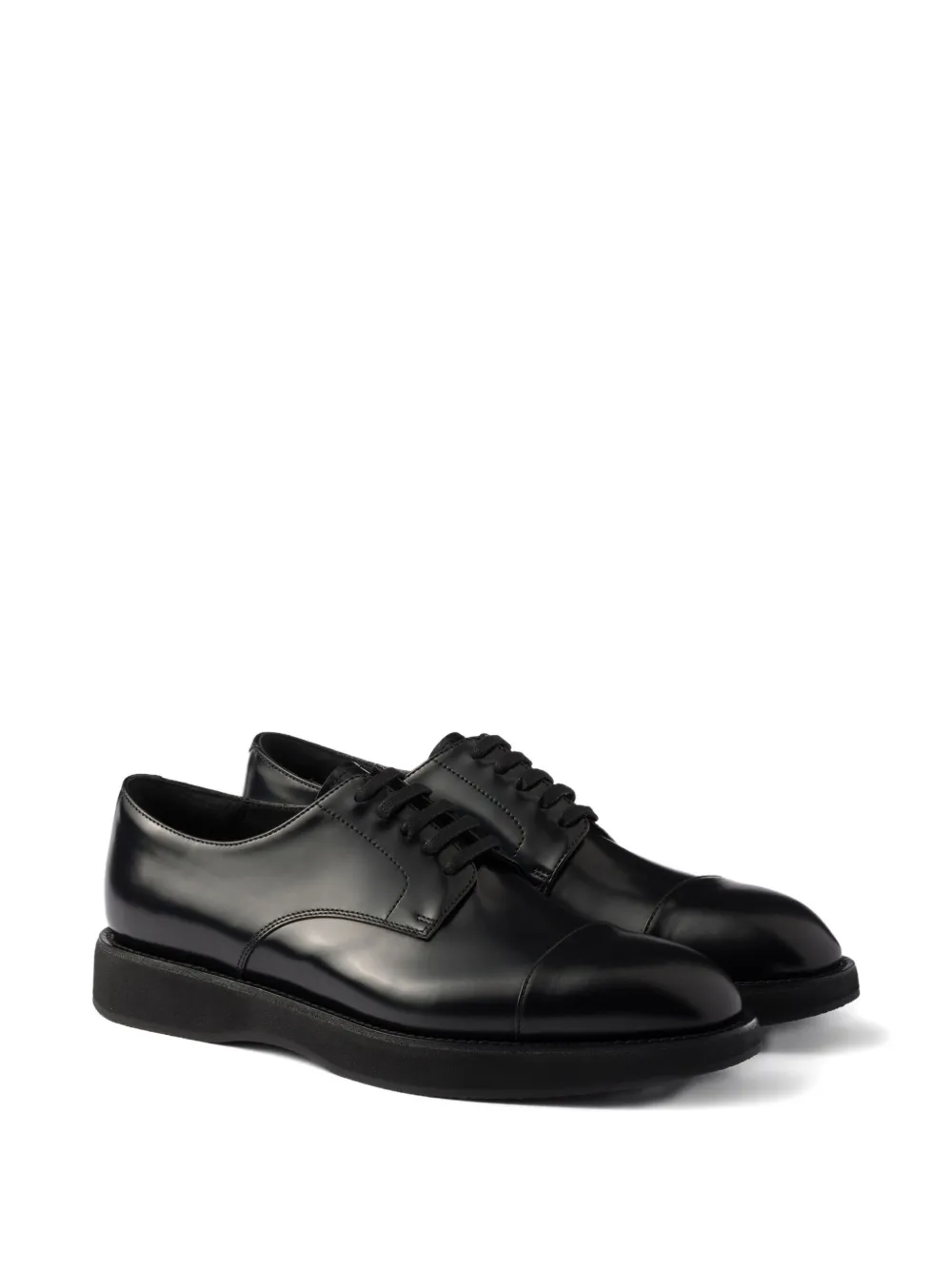 Prada leather lace-up shoes Black