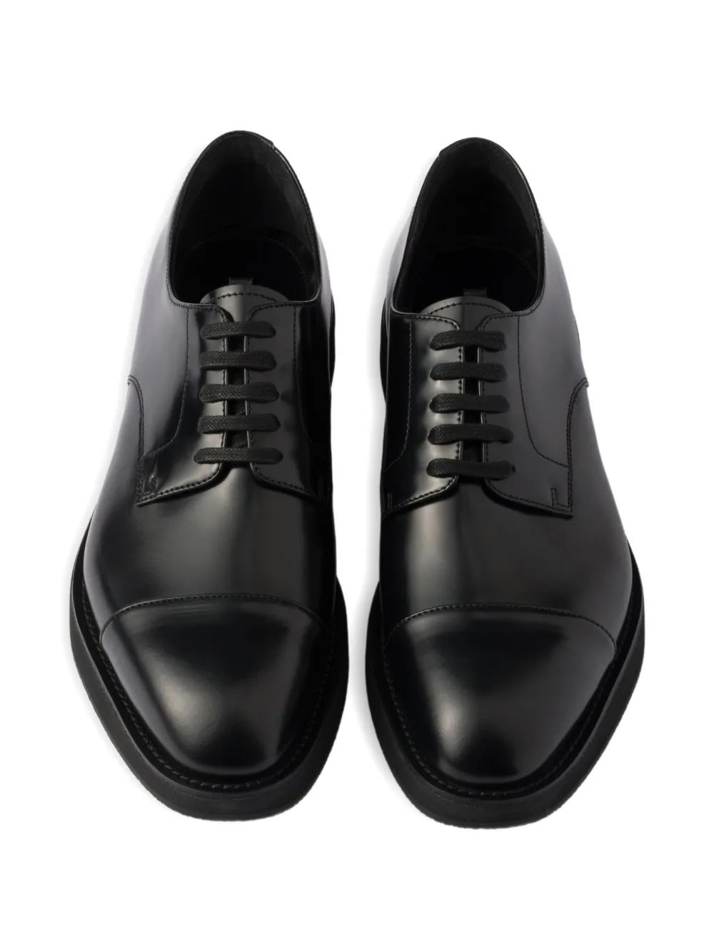 Prada leather lace-up shoes Black