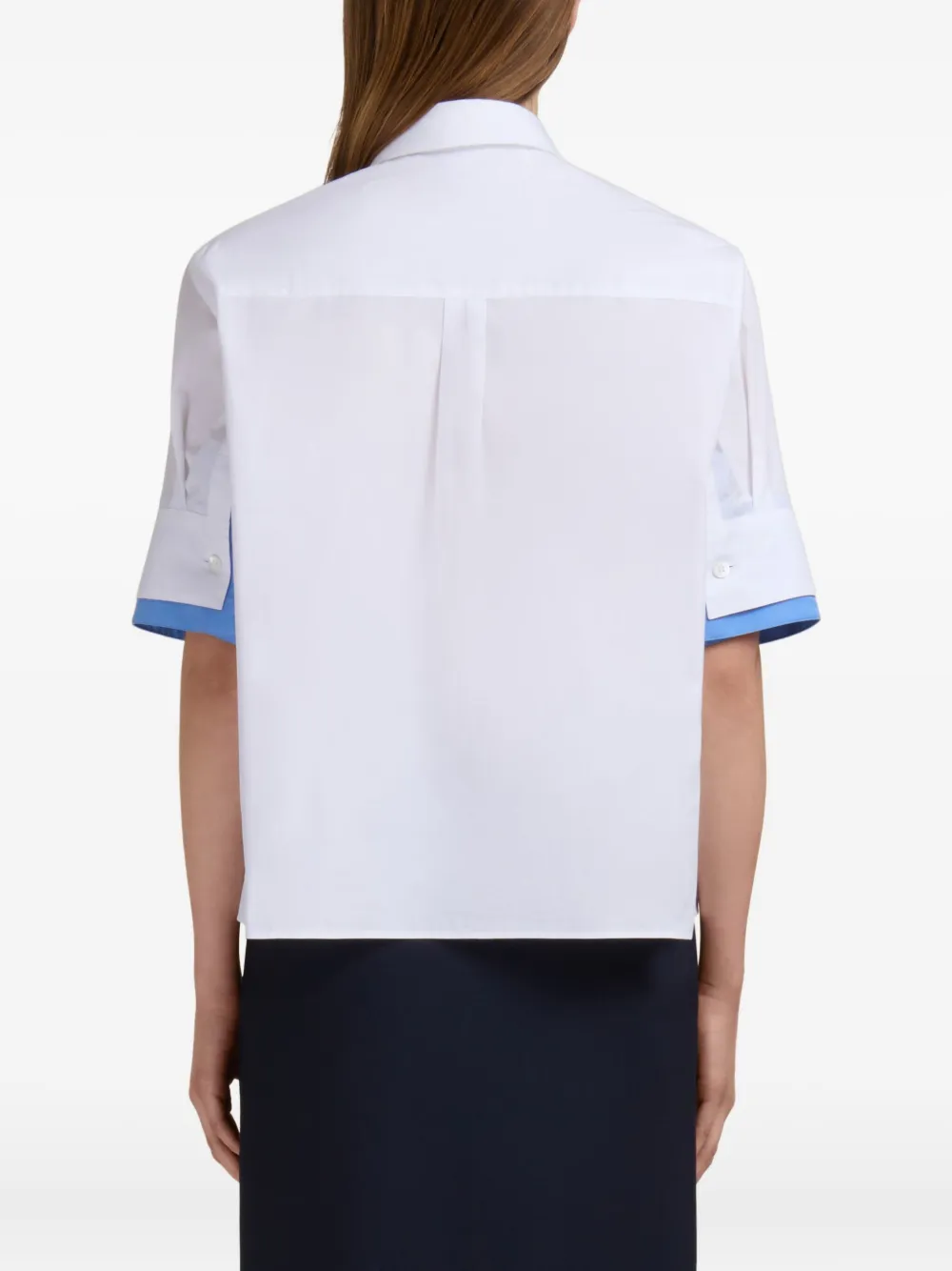 Marni Button-up White Poplin Shirt With Double-layer Cuffs In White