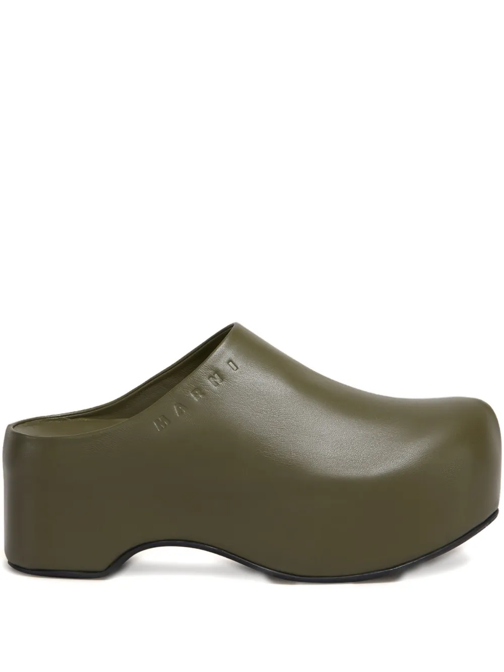 Marni leather platform sandals Green