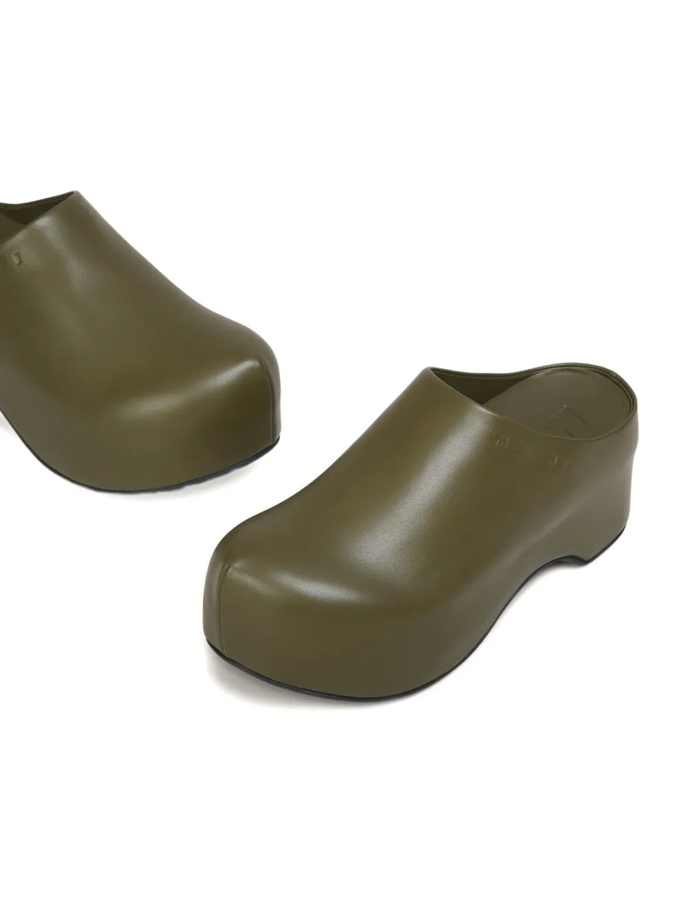 Marni leather platform sandals Green
