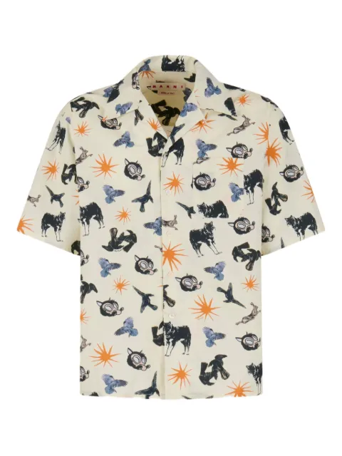 Marni camisa con estampado gráfico
