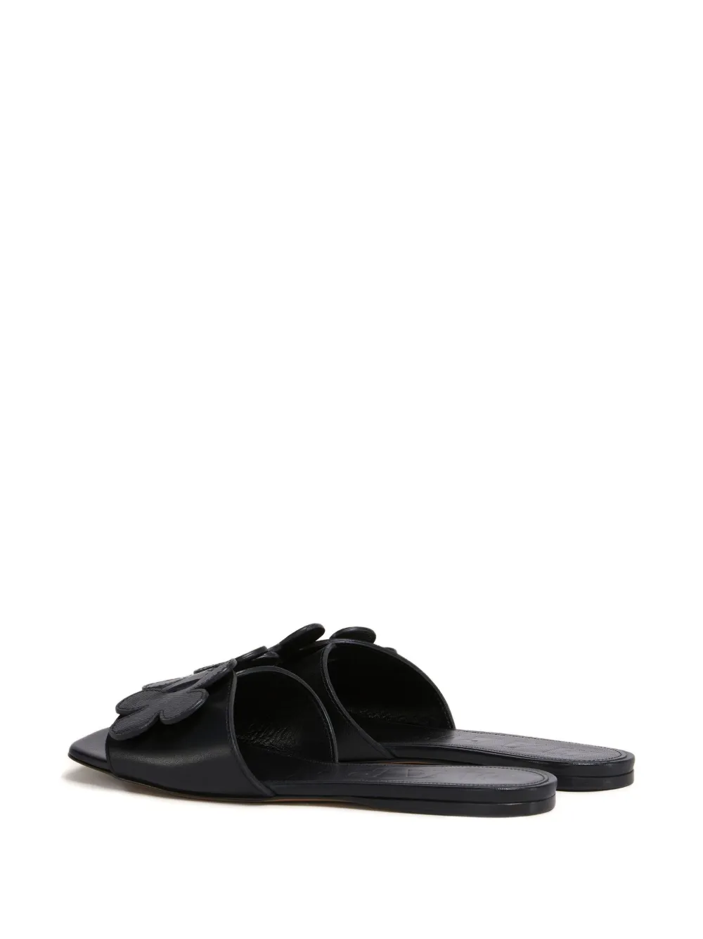 Marni floral-appliqué slide sandals Black