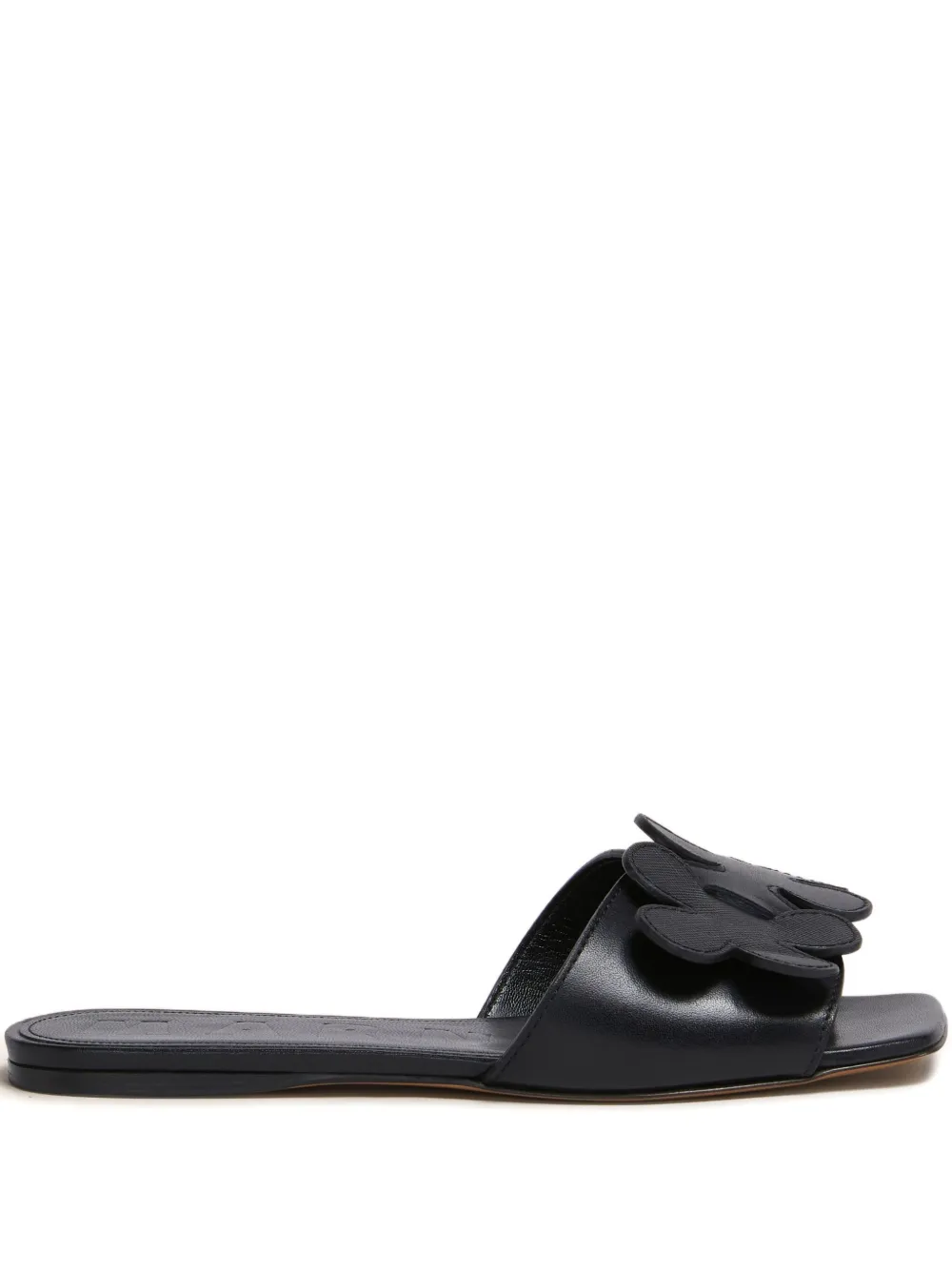 Marni floral-appliqué slide sandals Black