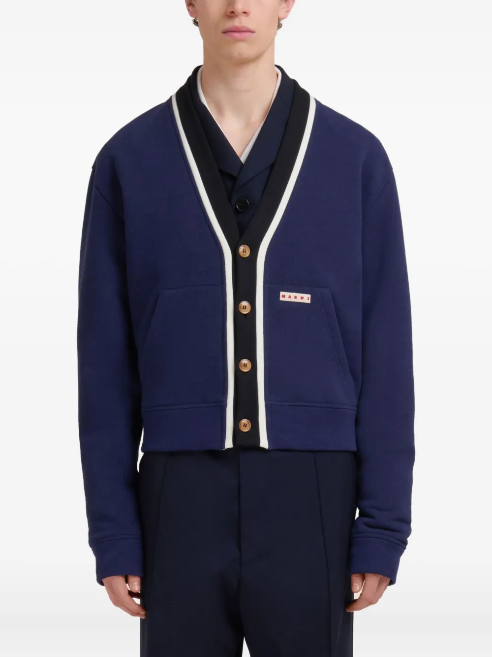 Marni Vest met contrasterende afwerking Blauw