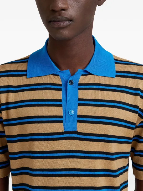 Marni Striped Polo Shirt | Brown | FARFETCH