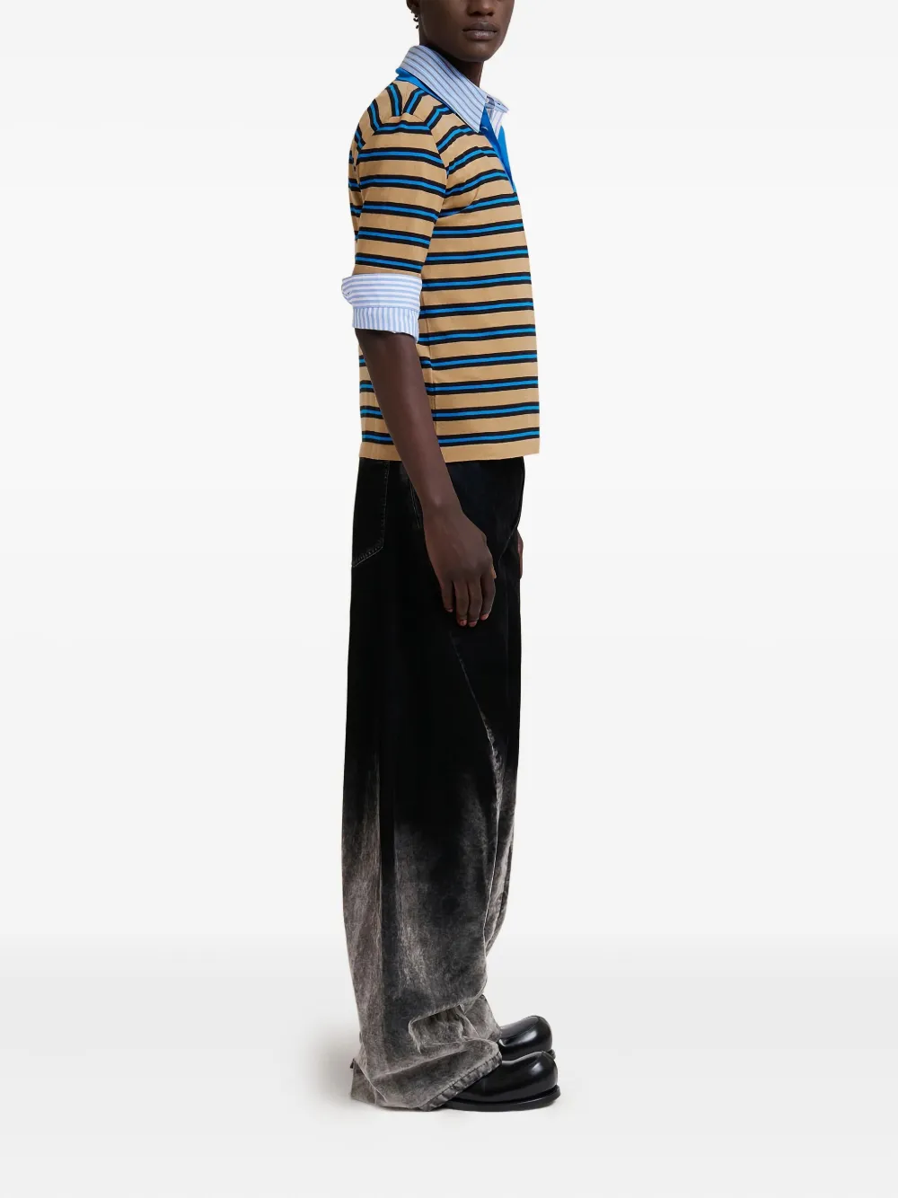 Marni Gestreept poloshirt - Bruin