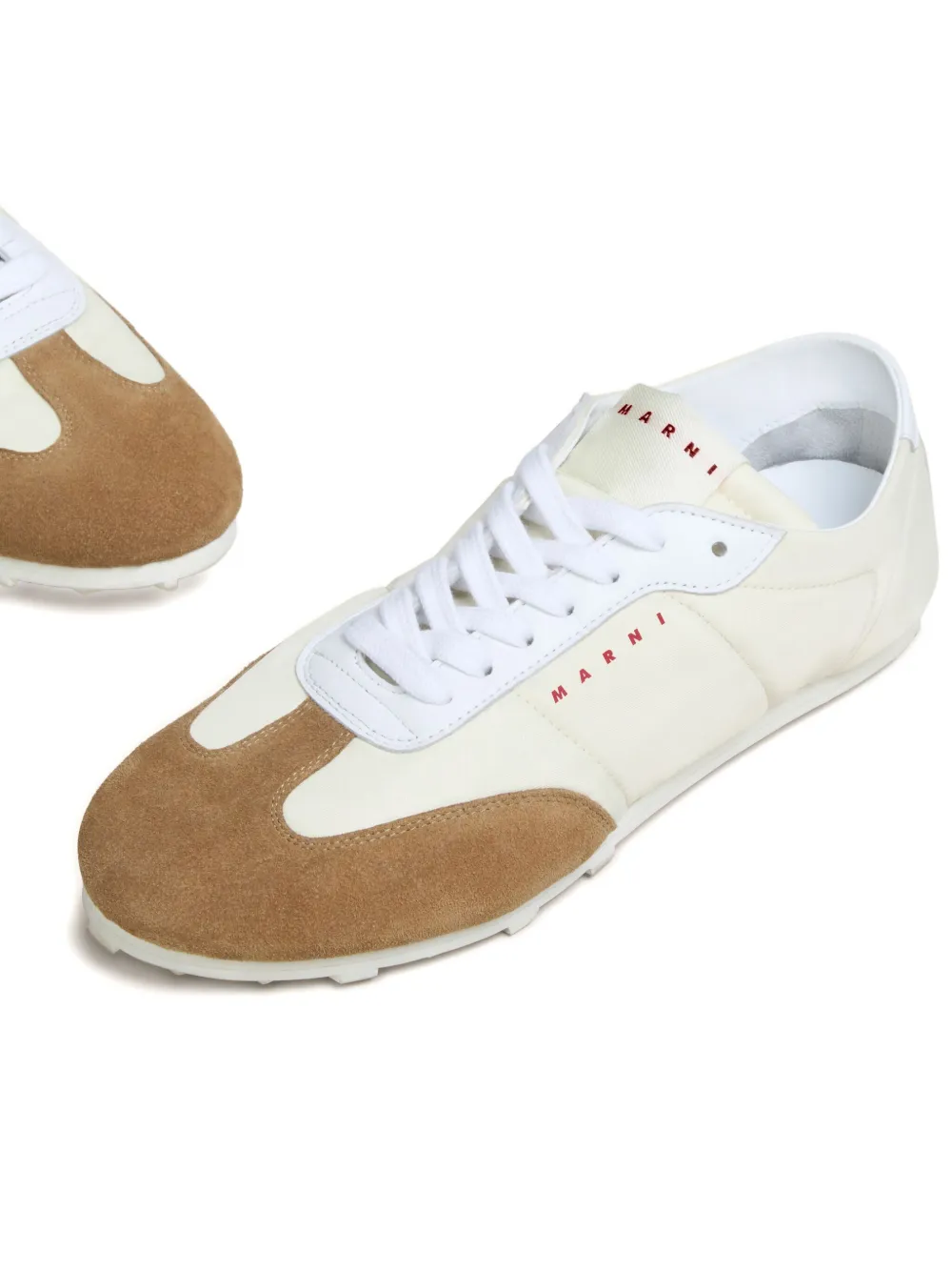 Marni Softy Soccer suede-detail leather sneakers White