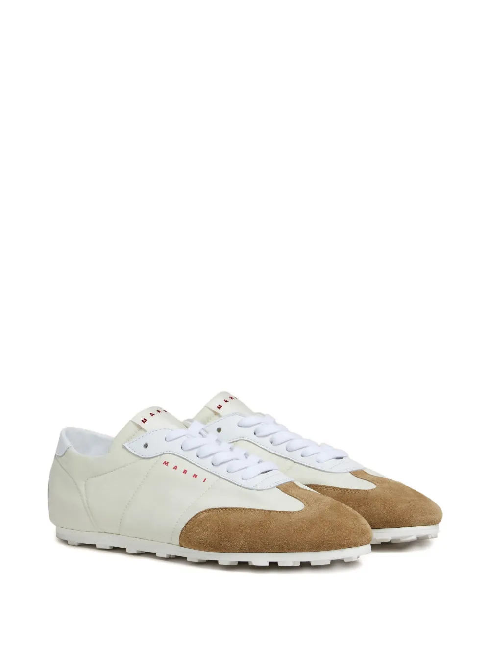 Marni Softy Soccer suede-detail leather sneakers White