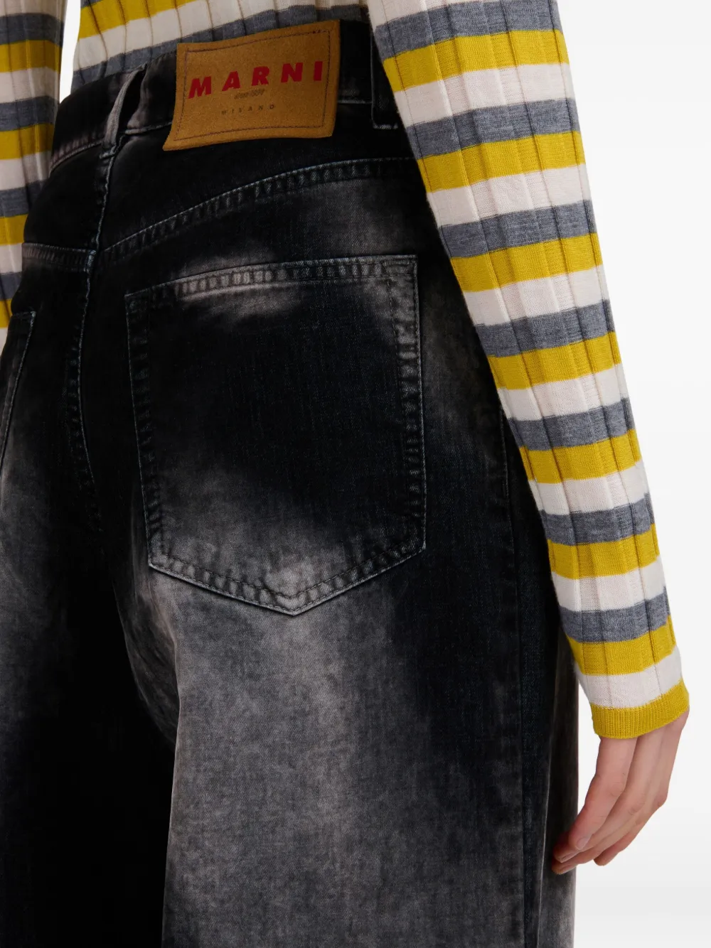 Marni Jeans met wijde pijpen Zwart