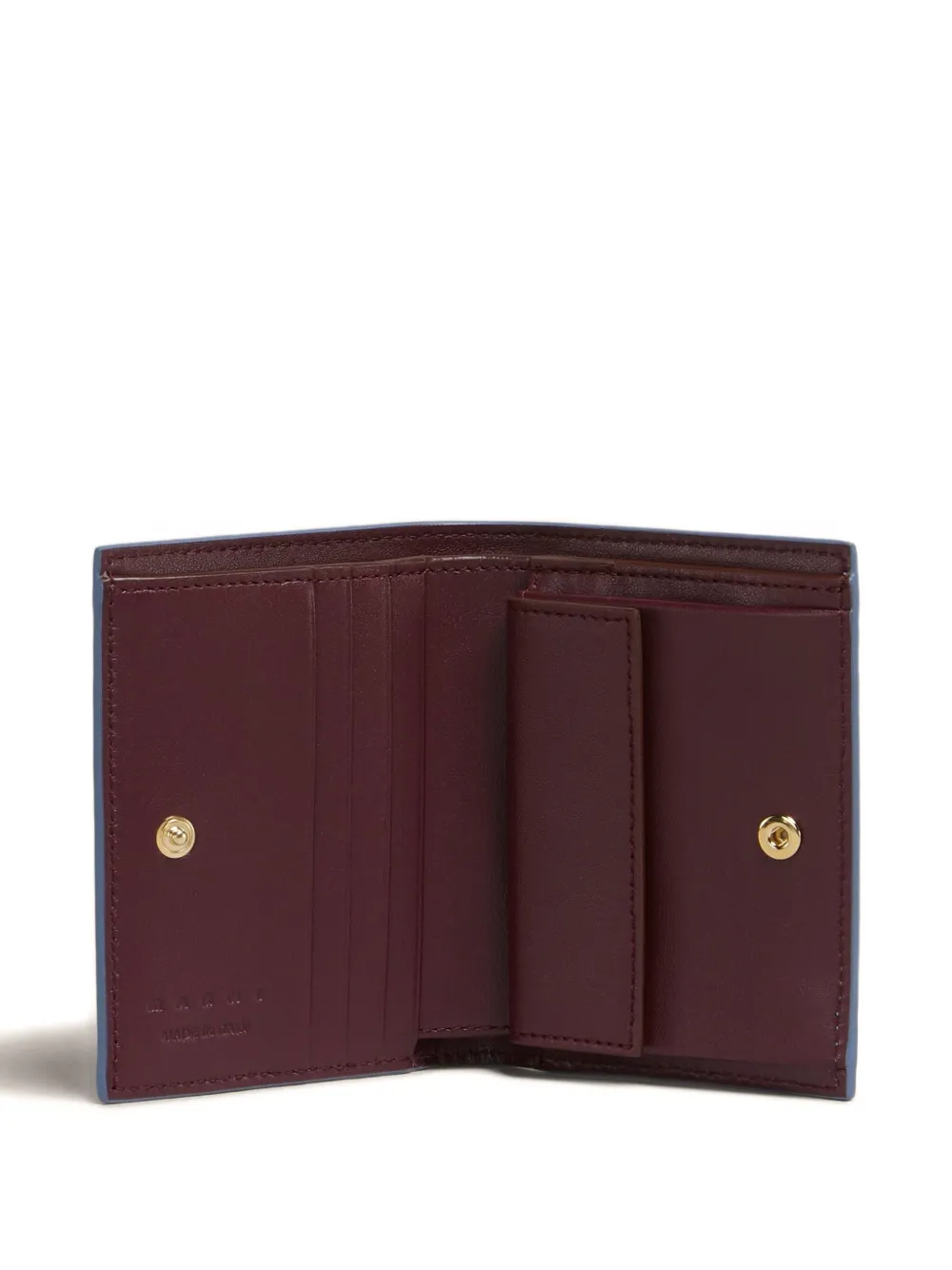 Marni Leren portemonnee met stikseldetail Blauw