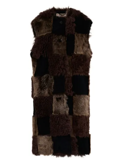 Marni patchwork faux fur gilet