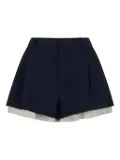 Marni layered pleated shorts - Blue