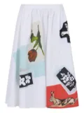 Marni patchwork-design midi skirt - White