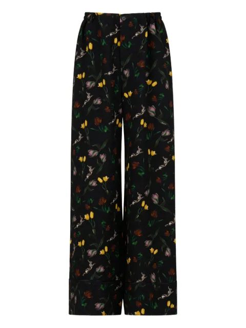 Marni Weite Hose mit Blumen-Print