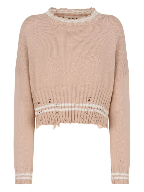 Marni Cropped Sweater in Neutrals