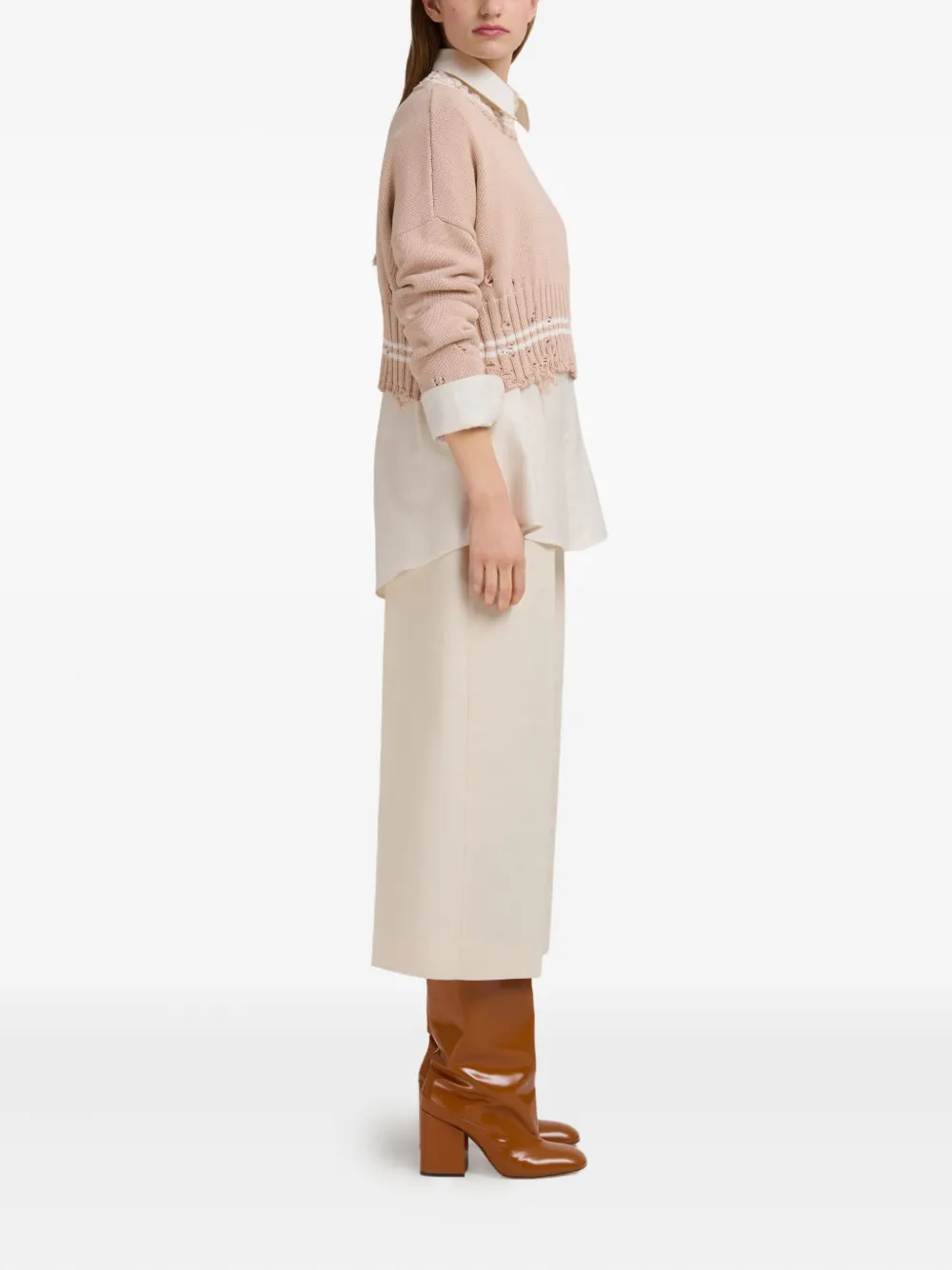 Marni Cropped trui Beige