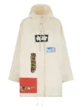 Marni patchwork hooded parka - White