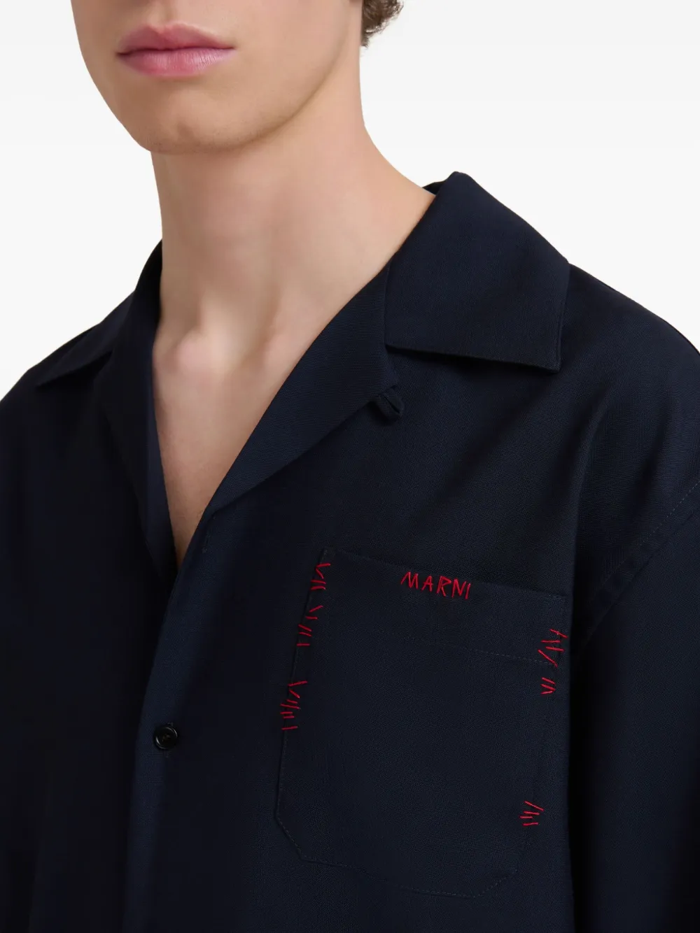 Marni Overhemd met borduurwerk Blauw