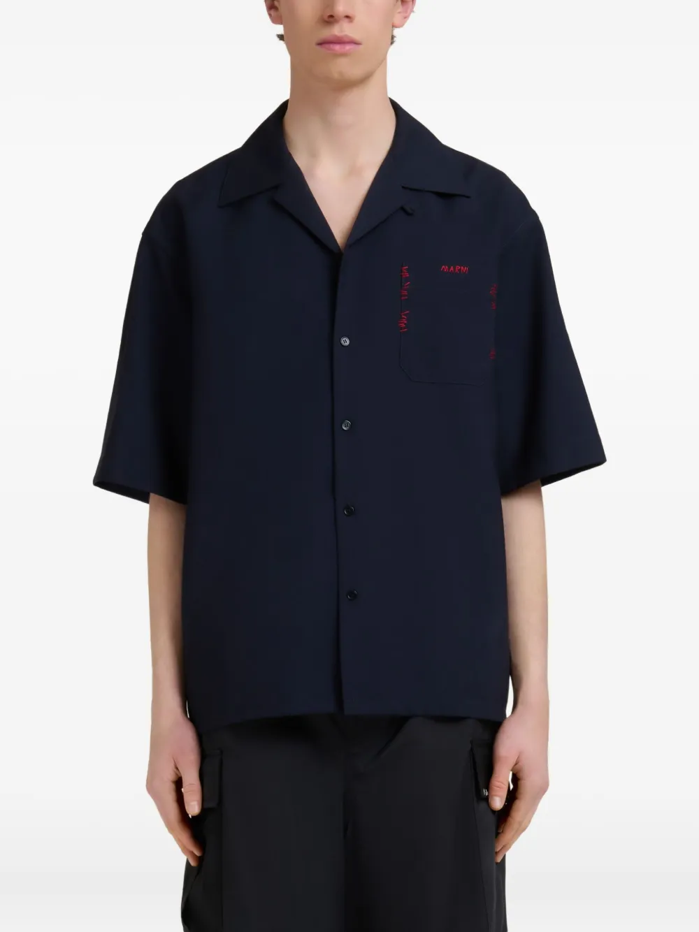 Marni Overhemd met borduurwerk Blauw