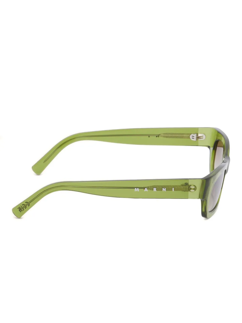 Marni Eyewear Zonnebril met rechthoekig montuur Groen