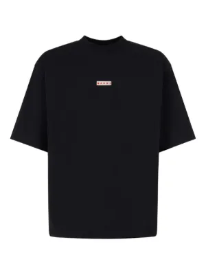 Marni logo-appliqué Cotton T-shirt | Black | FARFETCH