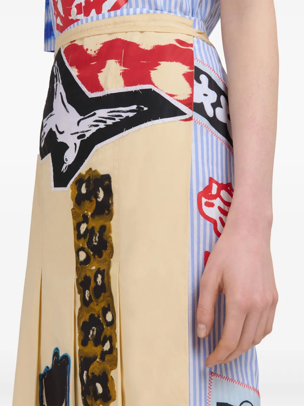 Marni Rok met grafische print Beige