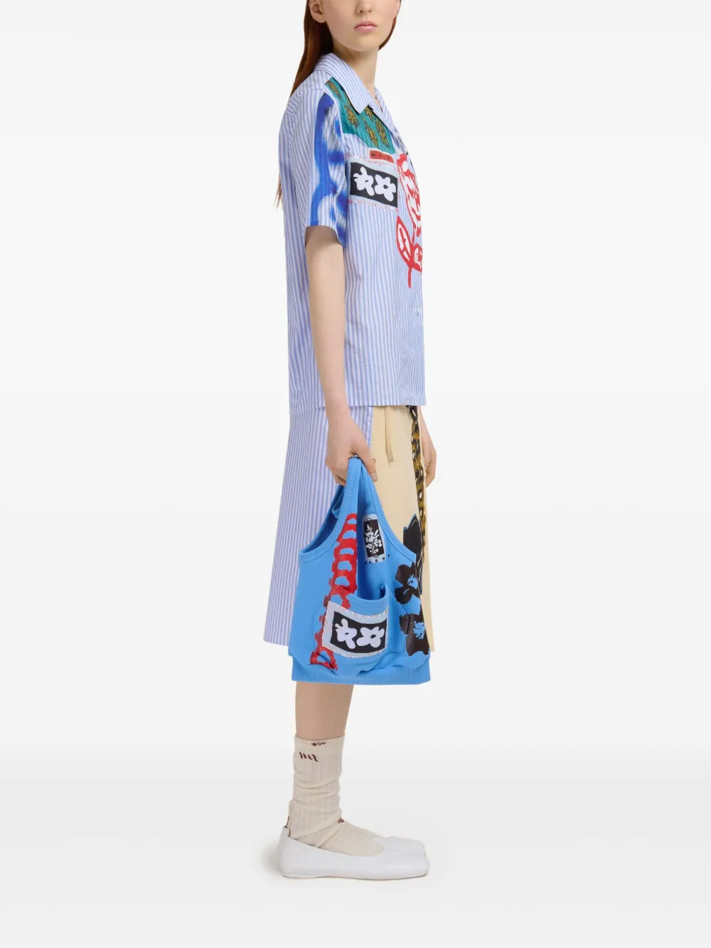 Marni Rok met grafische print Beige