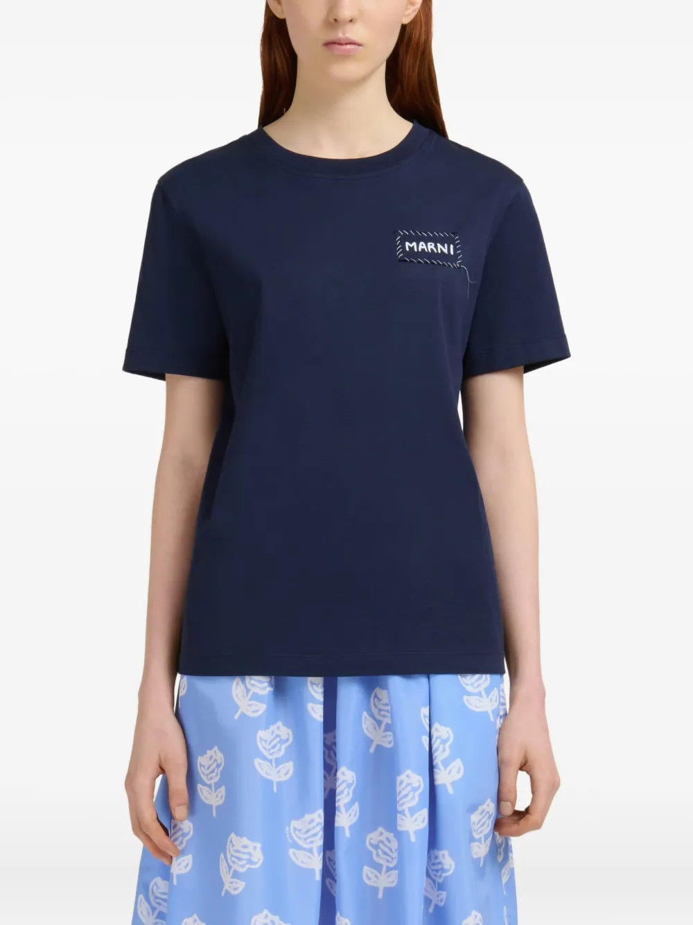 Marni T-shirt met logoprint Blauw
