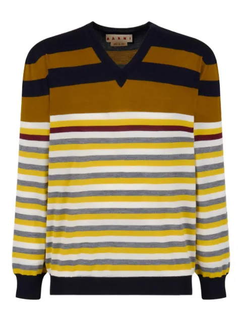 Marni striped V-neck sweater