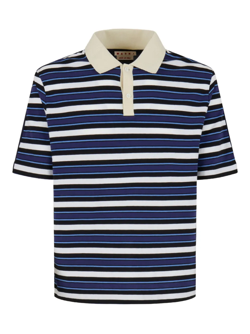 Marni striped cotton polo shirt | Black | Image 1