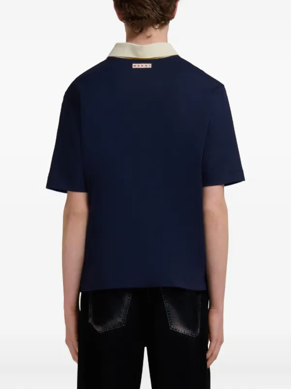 トップス Marni Logo Stripe Polo Shirt Marni Striped Cotton Polo Shirt | Black | FARFETCH