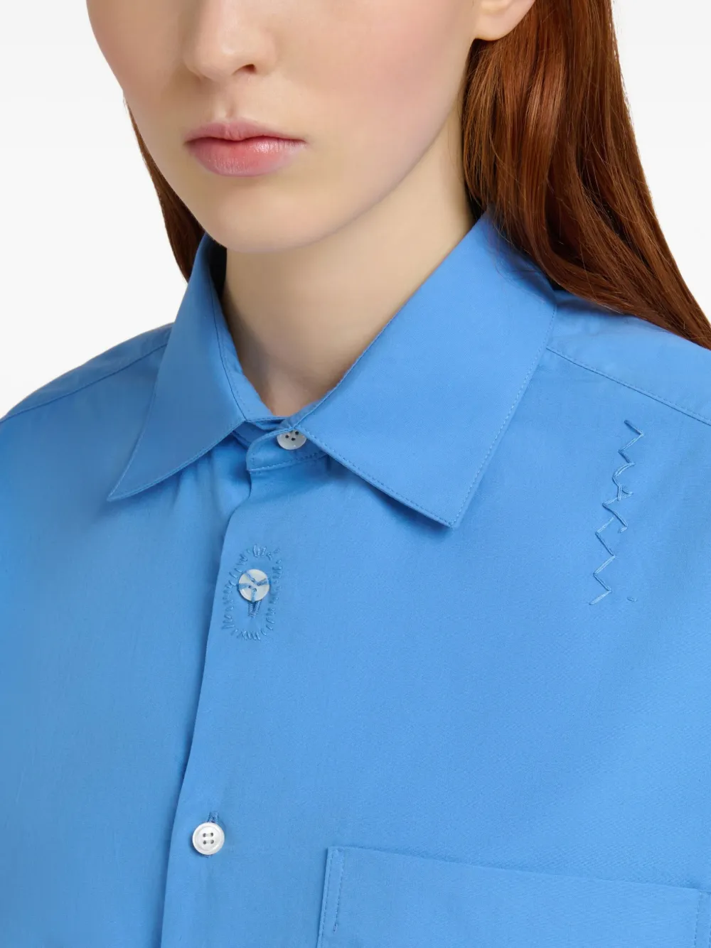 Marni Button-up blouse met lange mouwen Blauw