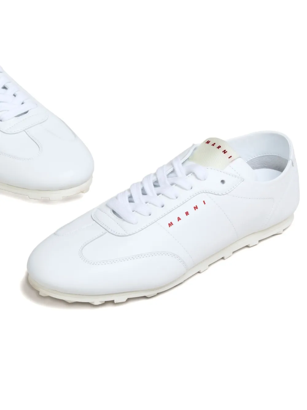 Marni leather lace-up sneakers White