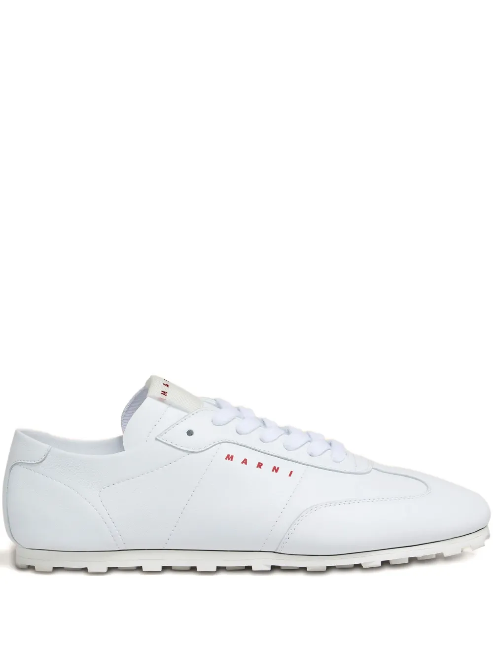 Marni leather lace-up sneakers White
