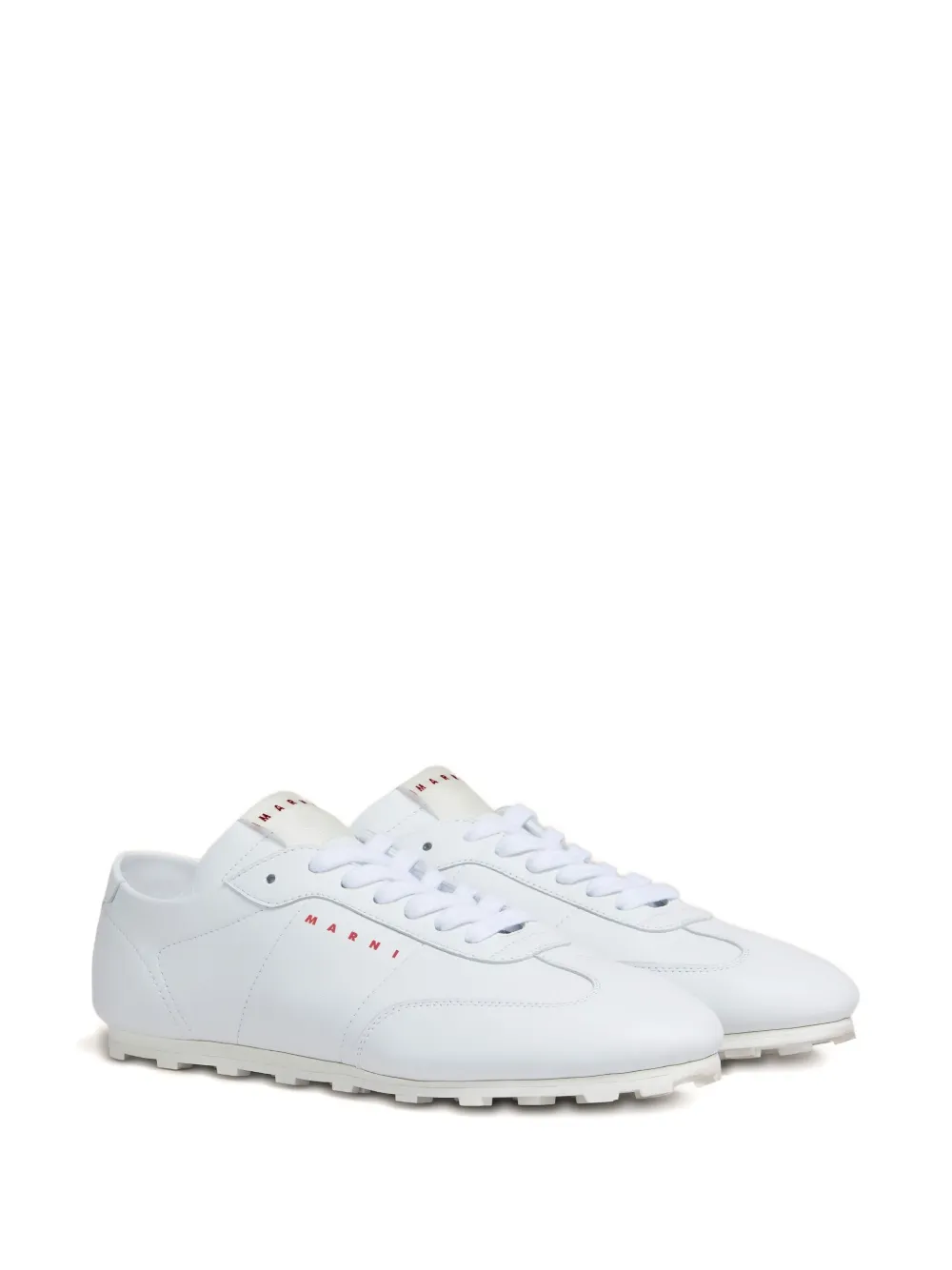 Marni leather lace-up sneakers - Wit