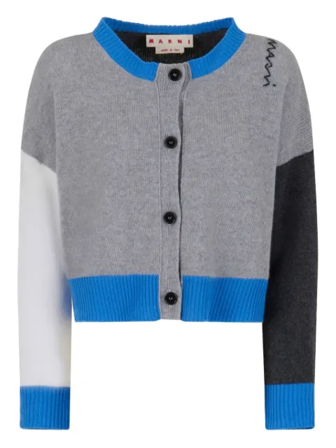 Marni colour-blocked cropped cardigan
